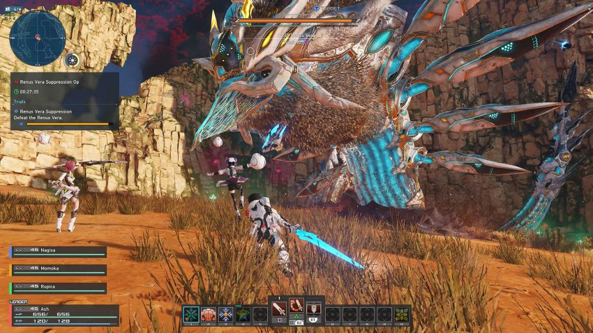 Pemandangan dunia terbuka Halpha di Phantasy Star Online 2 New Genesis