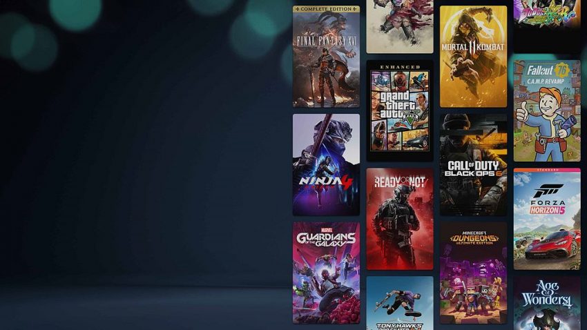 Tampilan antarmuka Microsoft Store berisi pilihan game populer untuk Windows PC