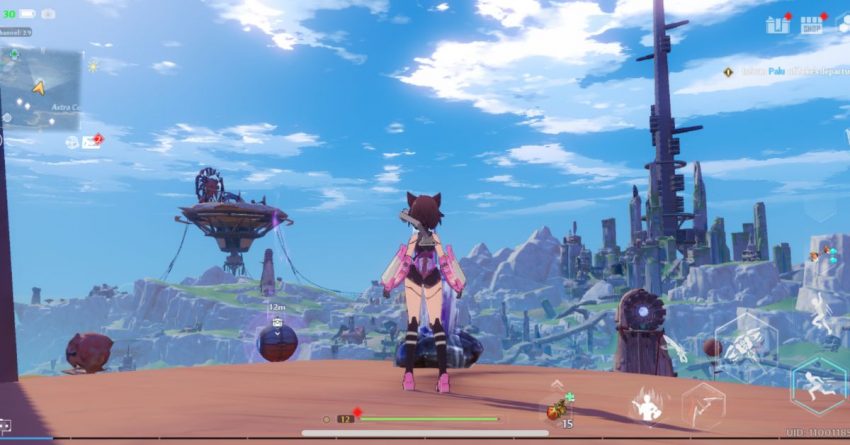 Gameplay Tower of Fantasy open world dengan karakter menjelajah dunia Aida bergaya anime sci-fi