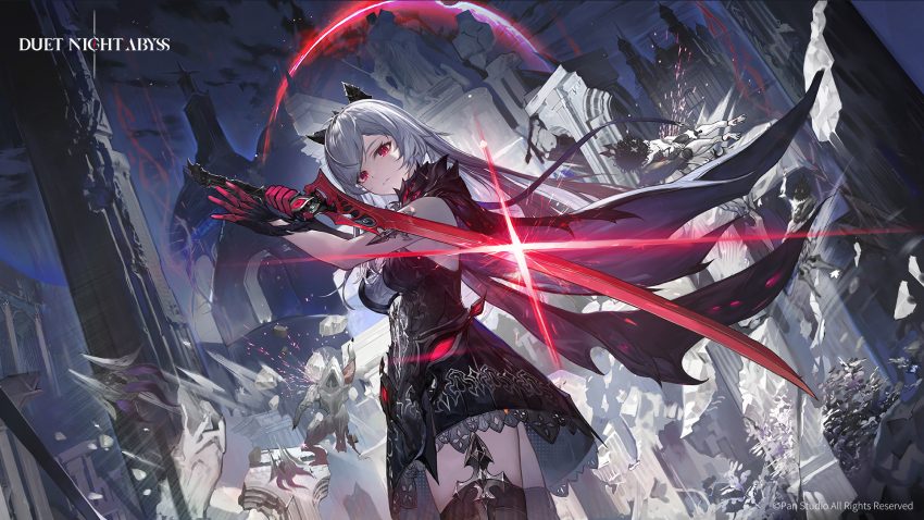 Karakter utama Duet Night Abyss dengan senjata legendaris siap menghadapi dungeon