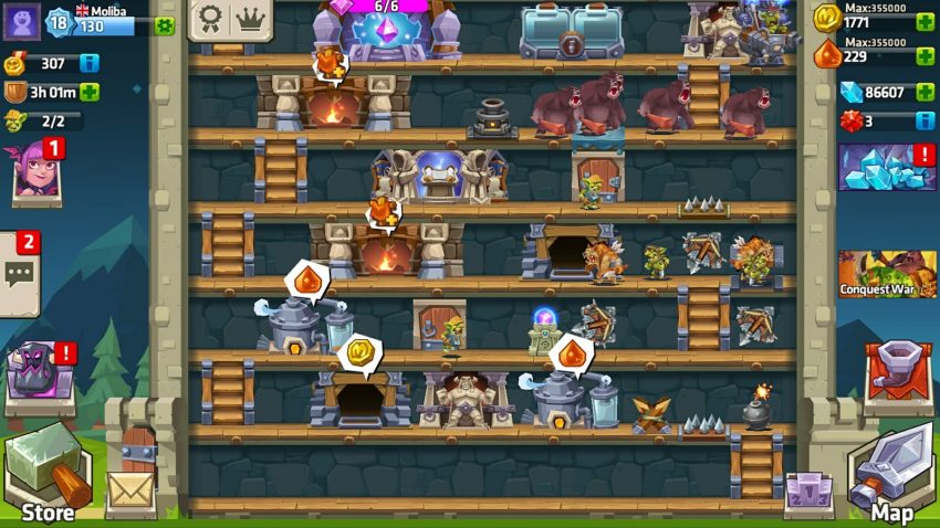 Monster utama di Monster Castle siap bertarung dengan skill unik