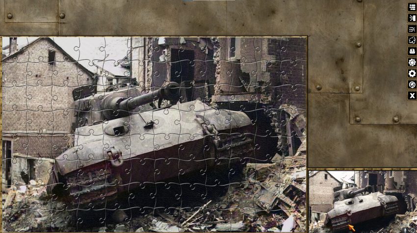Gameplay Pixel Puzzles World War II jigsaw puzzle dengan visual pixel art perang dunia kedua