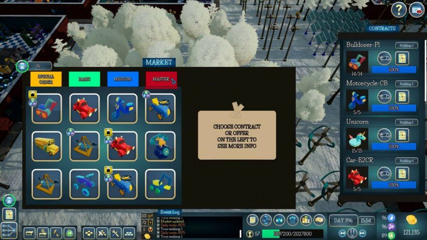 Lini produksi pabrik canggih di Smart Factory Tycoon: Beginnings