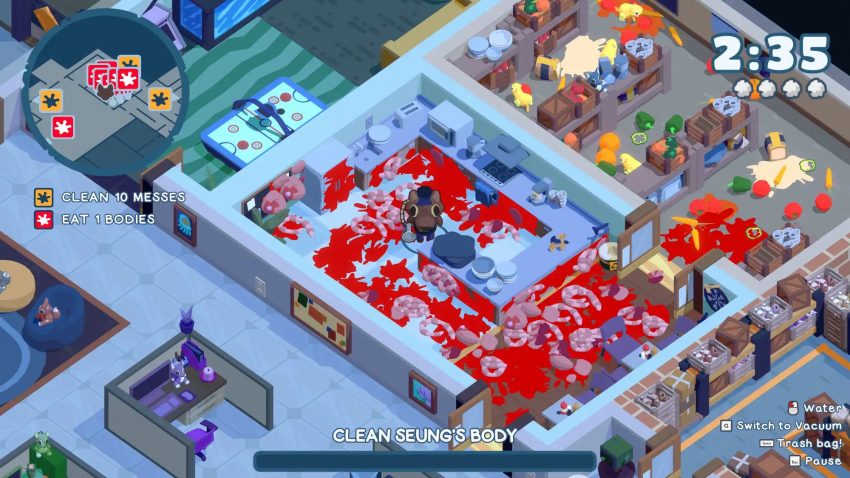 Karakter utama The WereCleaner menghadapi makhluk malam dalam game horor survival