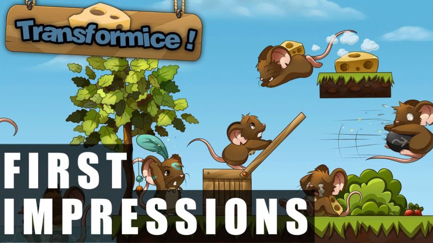 karakter tikus lucu di game Transformice sedang mengambil keju