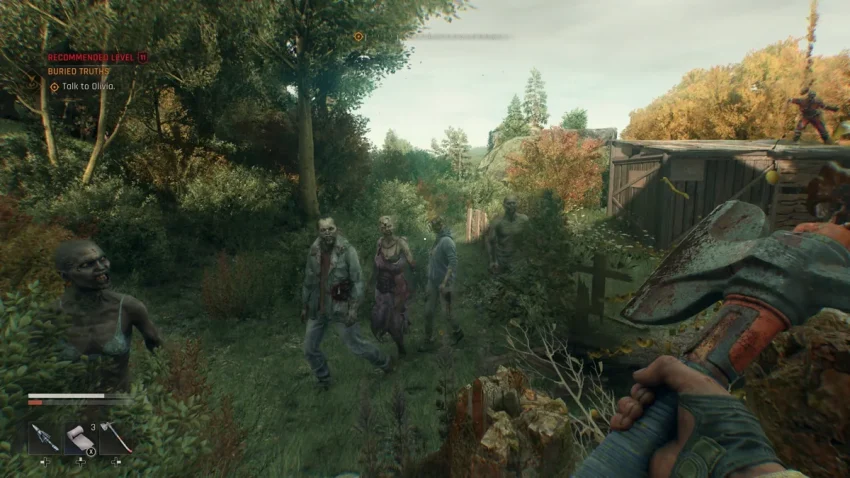 Aksi parkour karakter utama melompati zombie di game Dying Light