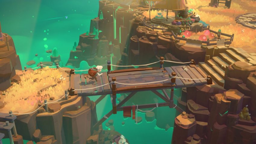 Karakter Will menjelajahi dungeon The Endless Vault dalam game Moonlighter 2.