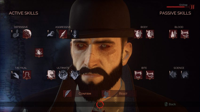 Dr. Jonathan Reid berdiri di jalanan London yang gelap dalam game Vampyr.