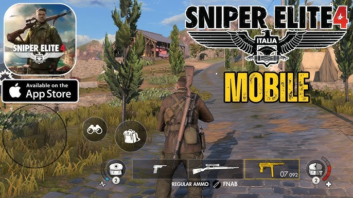 Karakter Karl Fairburne membidik musuh di Sniper Elite 4