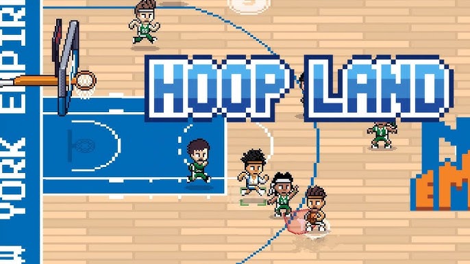 Gameplay Hoop Land dengan tampilan pixel art dan pertandingan basket seru