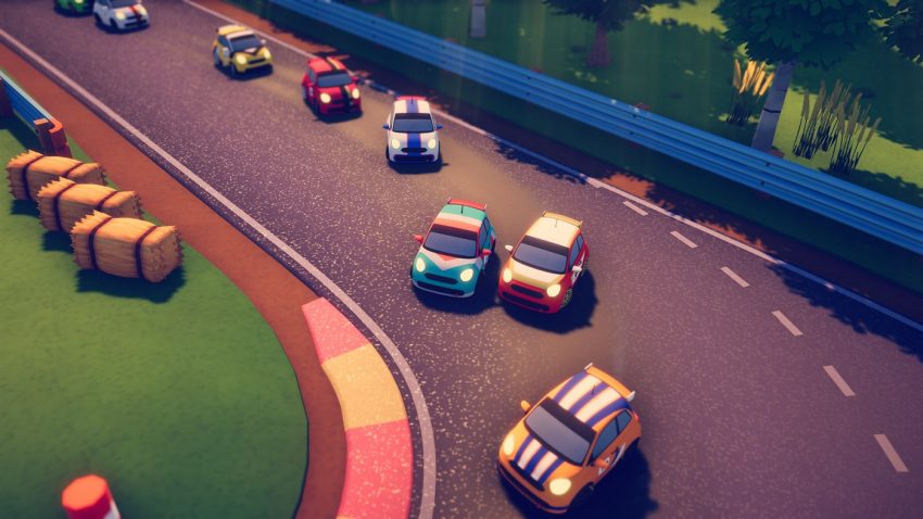 Circuit Superstars gameplay balapan mobil dengan tampilan top-down di lintasan