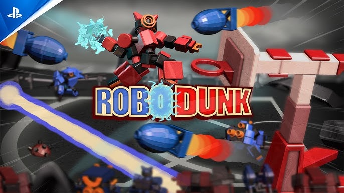 RoboDunk game basket robot futuristik dengan aksi ledakan