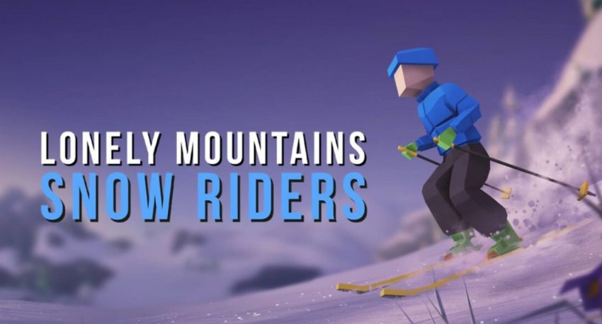 Gameplay Lonely Mountains Snow Riders saat karakter menuruni pegunungan bersalju