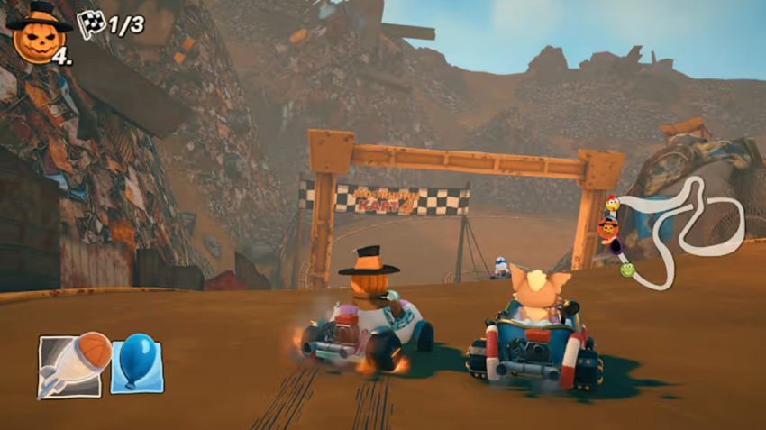 Moorhuhn Kart 4 gameplay balapan dengan karakter unik dan lintasan menarik