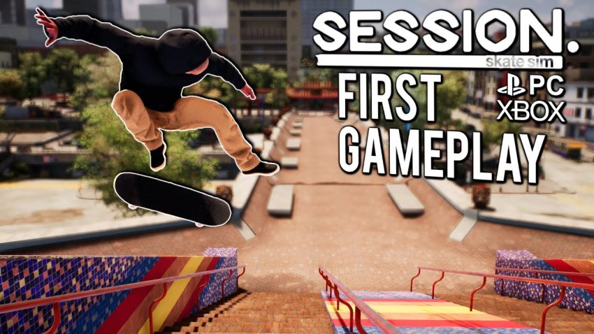 Gameplay Session Skate Sim dengan trik skateboard realistis di lingkungan kota