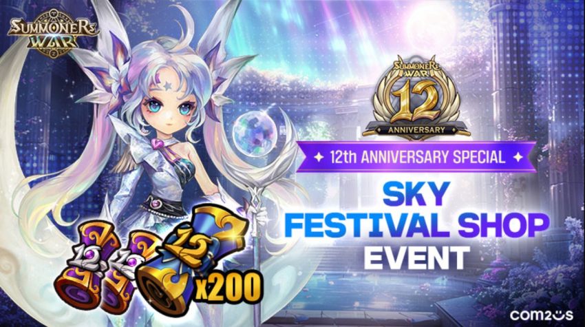 Gameplay Summoners War Sky Arena dengan tim monster bertarung di arena