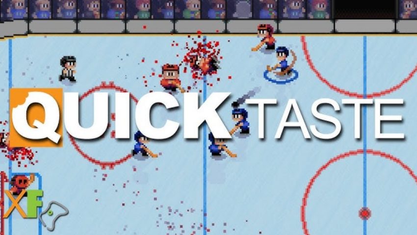 game Super Blood Hockey dengan aksi brutal dan efek darah di arena hoki retro