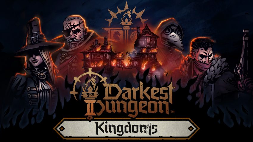 Karakter Darkest Dungeon® melawan monster mengerikan di dungeon gelap penuh atmosfer horor
