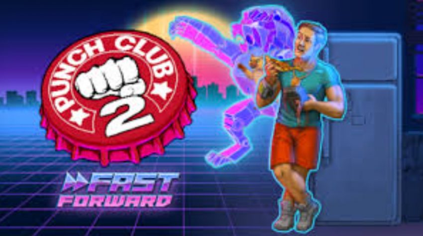 Karakter utama Punch Club 2 Fast Forward sedang berlatih di dunia cyberpunk futuristik
