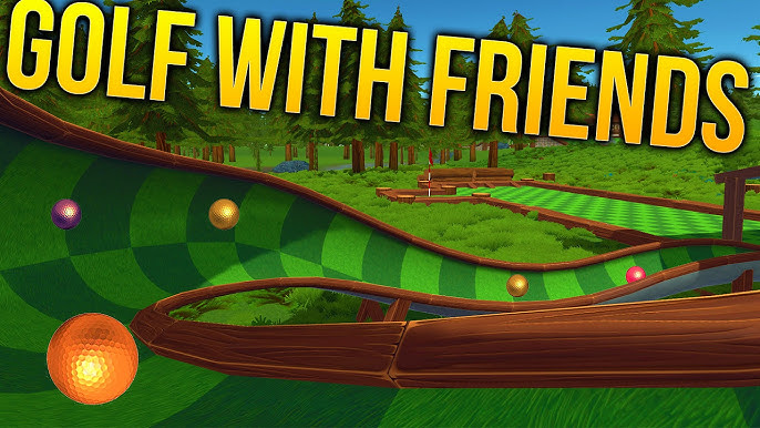 Pemain sedang bermain Golf With Your Friends di arena mini golf multiplayer dengan berbagai rintangan unik.