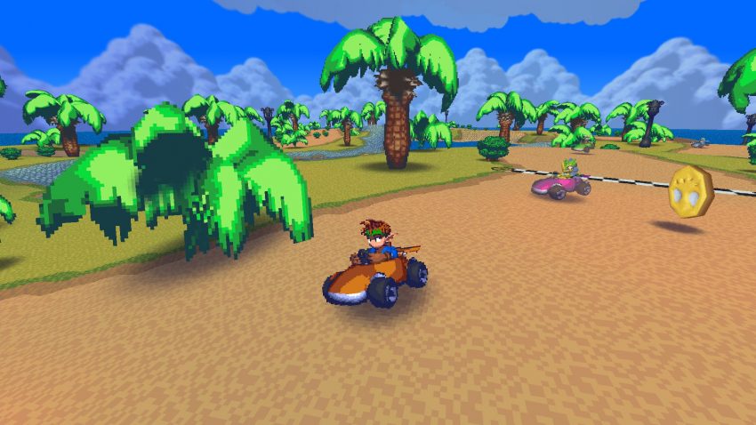 Mythic Kart Maker menampilkan kendaraan kart kustom di lintasan balap kreatif dengan grafis warna-warni dan gameplay kompetitif
