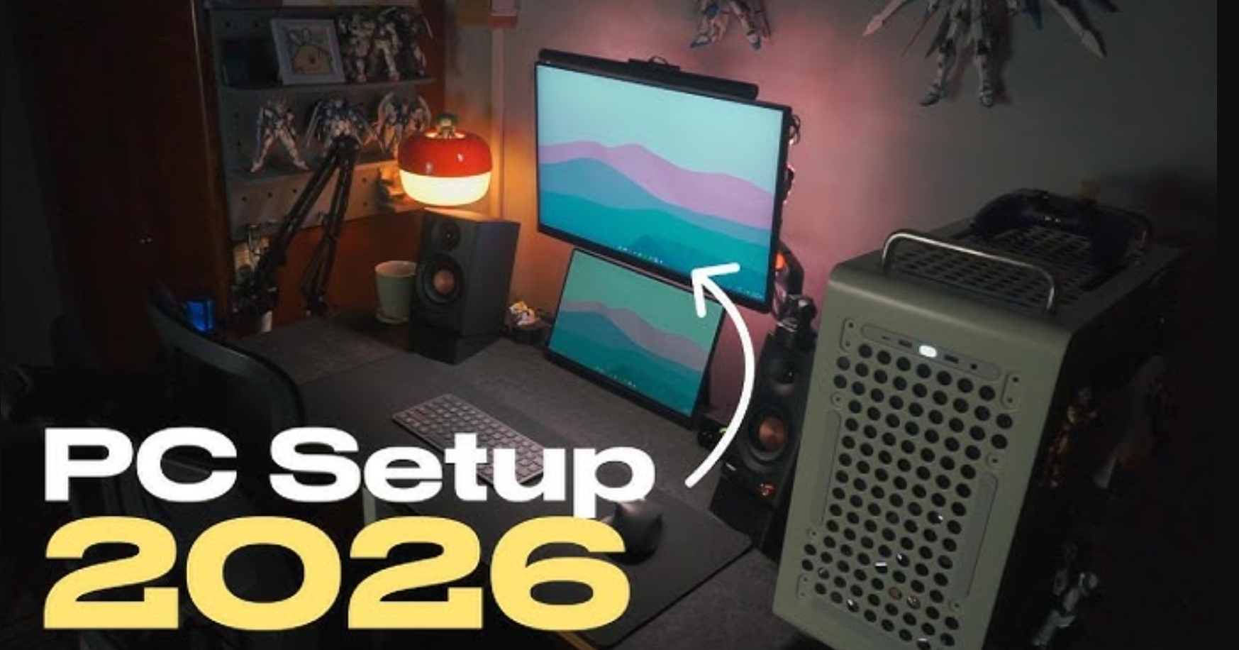 Gaming PC modern dengan monitor besar menampilkan permainan terbaru tahun 2026