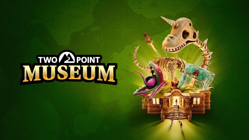 Tampilan gameplay Two Point Museum saat pemain mengelola museum dengan koleksi artefak unik dan pengunjung yang ramai