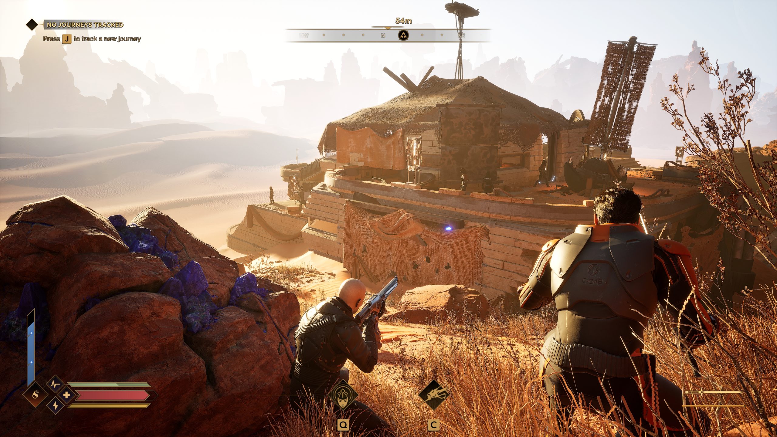 Dune Awakening gameplay survival open world di PC dengan gurun Arrakis yang luas